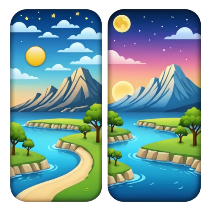 Day & Night in a single picture half night half day sticker