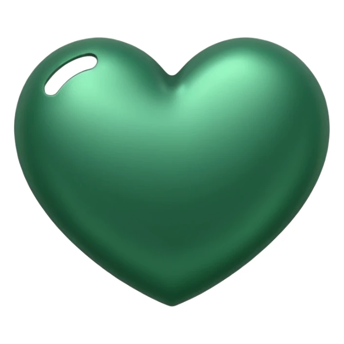 heart with a metallic green finish sticker