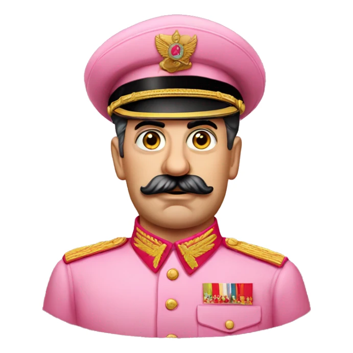 Joseph Stalin dressed in a pink dress sticker