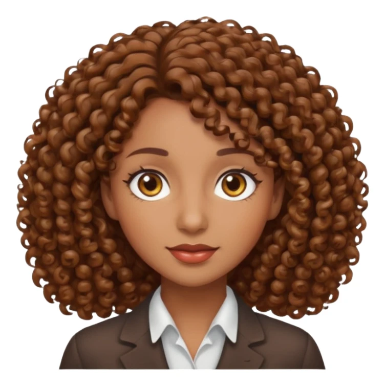 professional, curly broen lady with ghazel eyes sticker