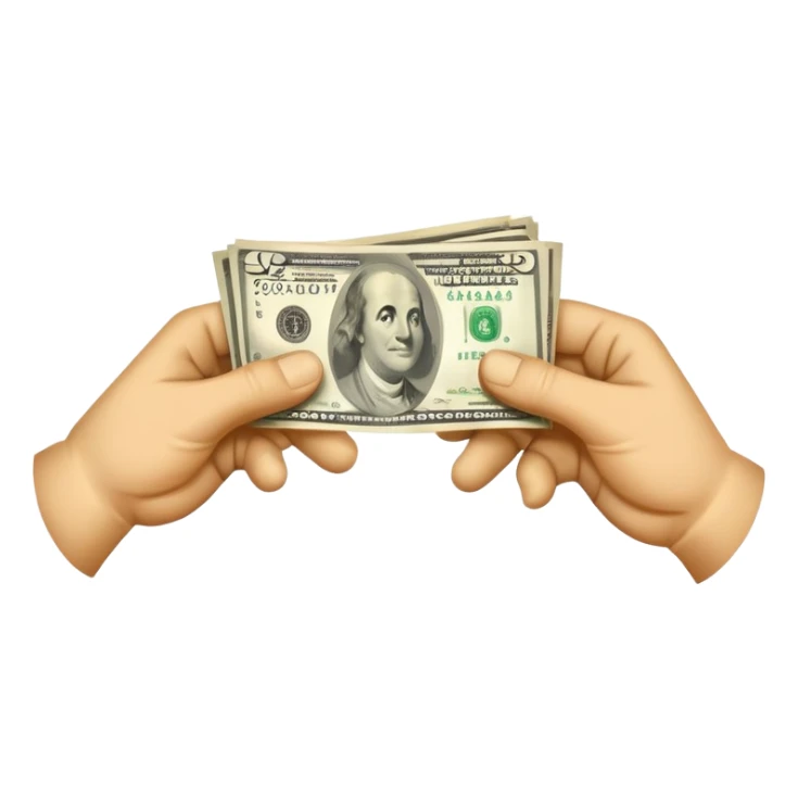 money being passed from one hand to another hand sticker