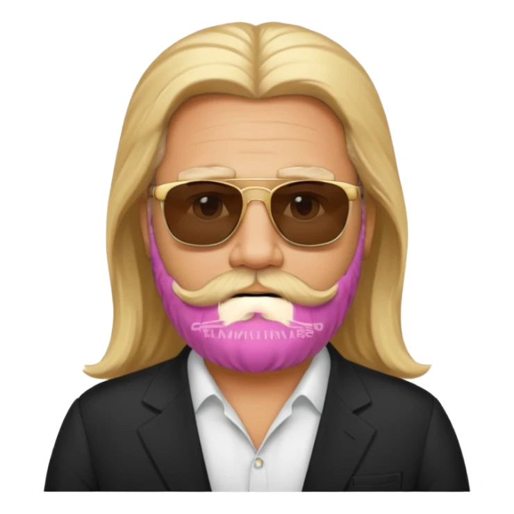fat male blond long hair agent with three-day-beard in egypt with pyramid. sticker