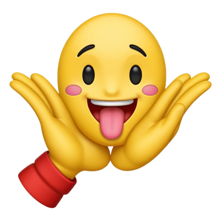 Make an emoji with the tongue out and hands to the side  sticker