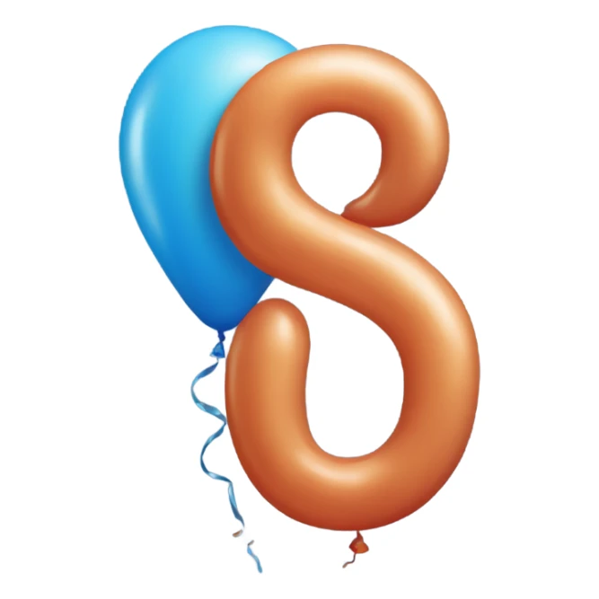 Balloon with number eight in blue sticker