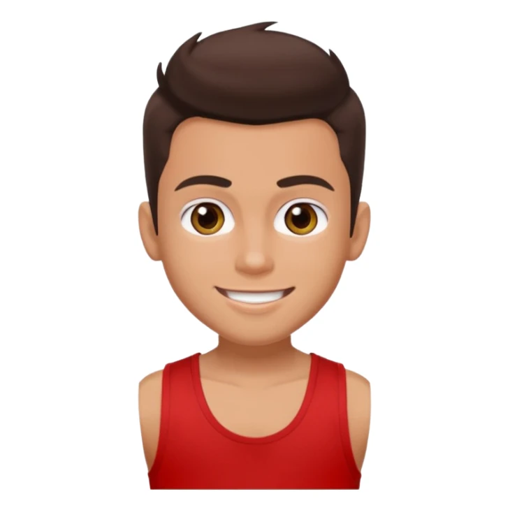 Bratz Boyz Dylan hazel eyes, dark brown hair, red tank top sticker