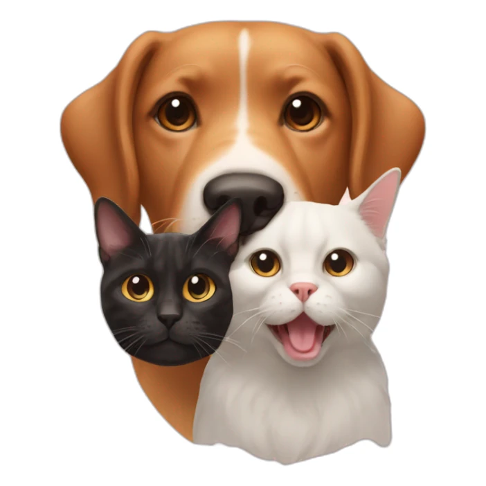 a single animal with one part cat and the other dog sticker