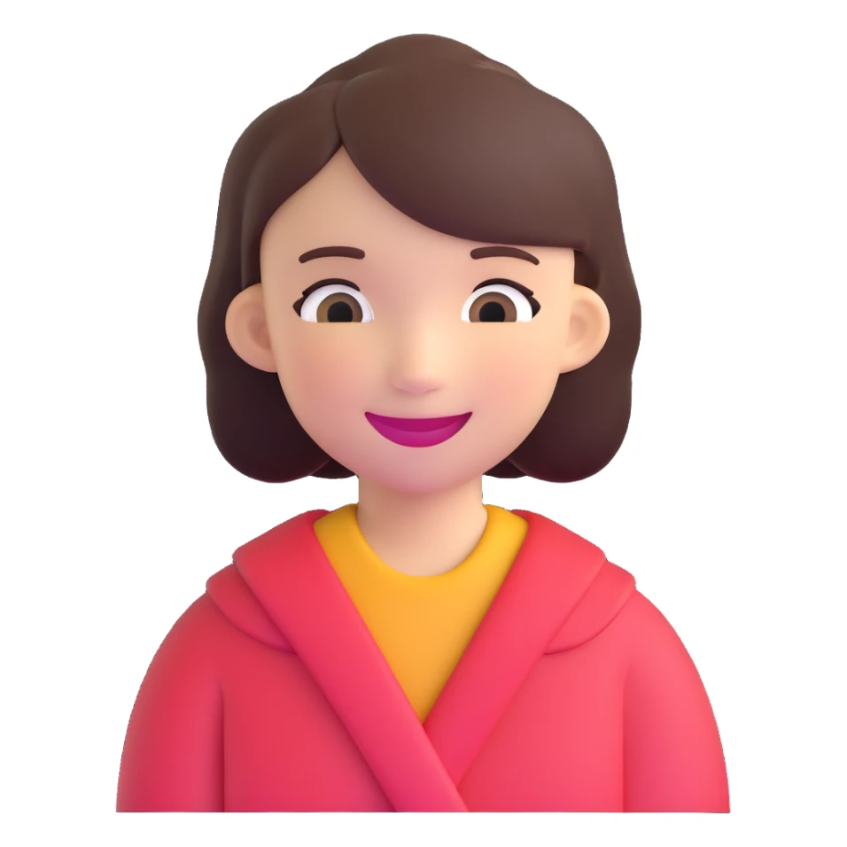girl with smile sticker