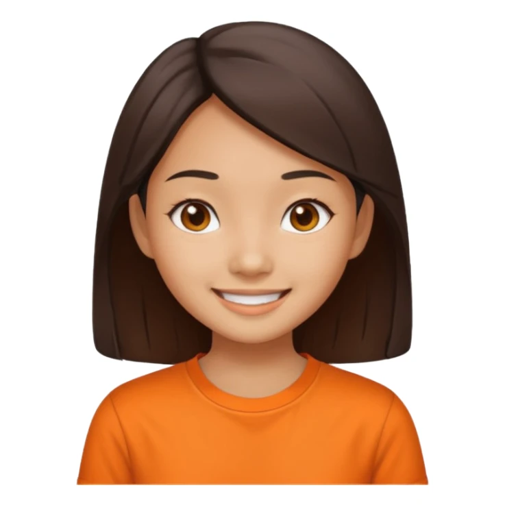 asian girl with orange shirt sticker