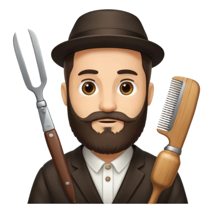 Rabbi cutting hair sticker