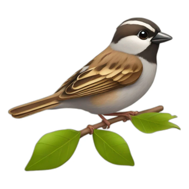 little bird Sparrow drinking tea sticker
