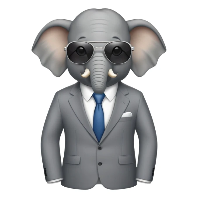 elephant gangster with sunglasses and suit sticker