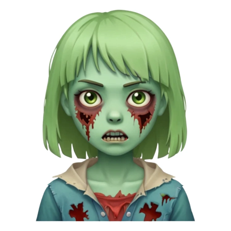 Zombi menina com franja sticker