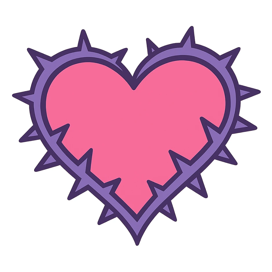 pink heart with thorns sticker