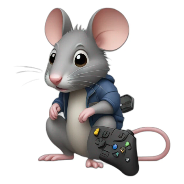 Un rat qui joue à la PlayStation sticker