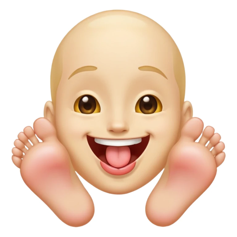 Smiling tongue out winky face feet sticking out sticker