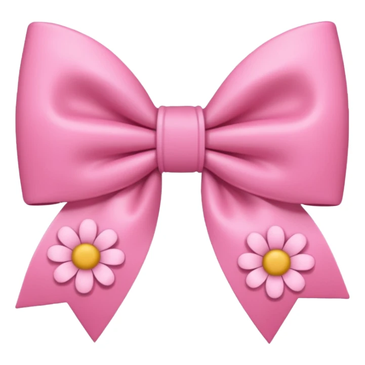 pink cute aesthetic bow with flowers no background sticker