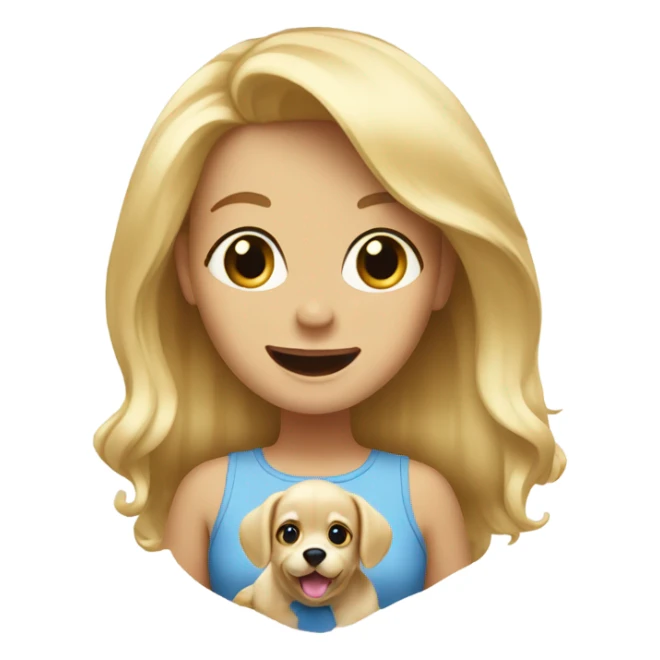 Blonde hair woman excited for puppy sticker
