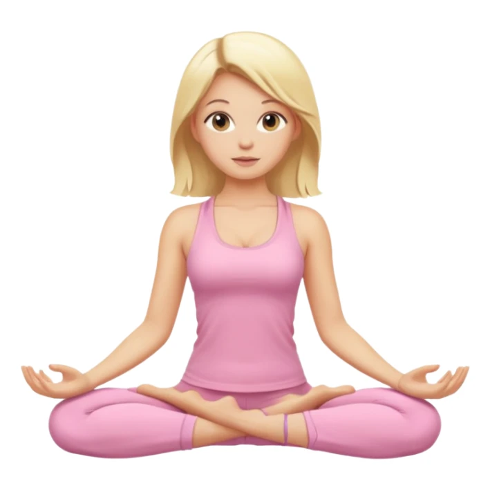 blonde yoga girl light pink clothes n sticker