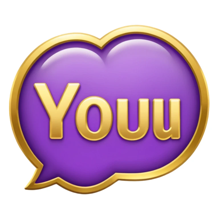 Shiny fancy purple text saying "YOU" sticker