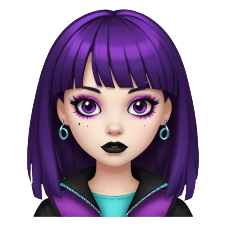 quero uma menina de franja parecendo uma monster h sticker