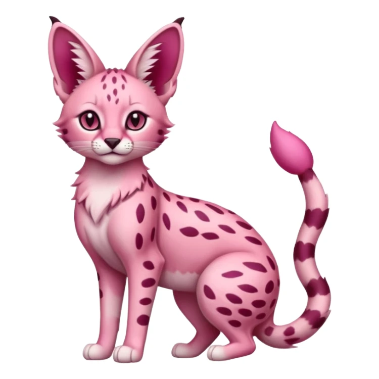 Pink Magenta Pastel-Rose Serval, full body sticker