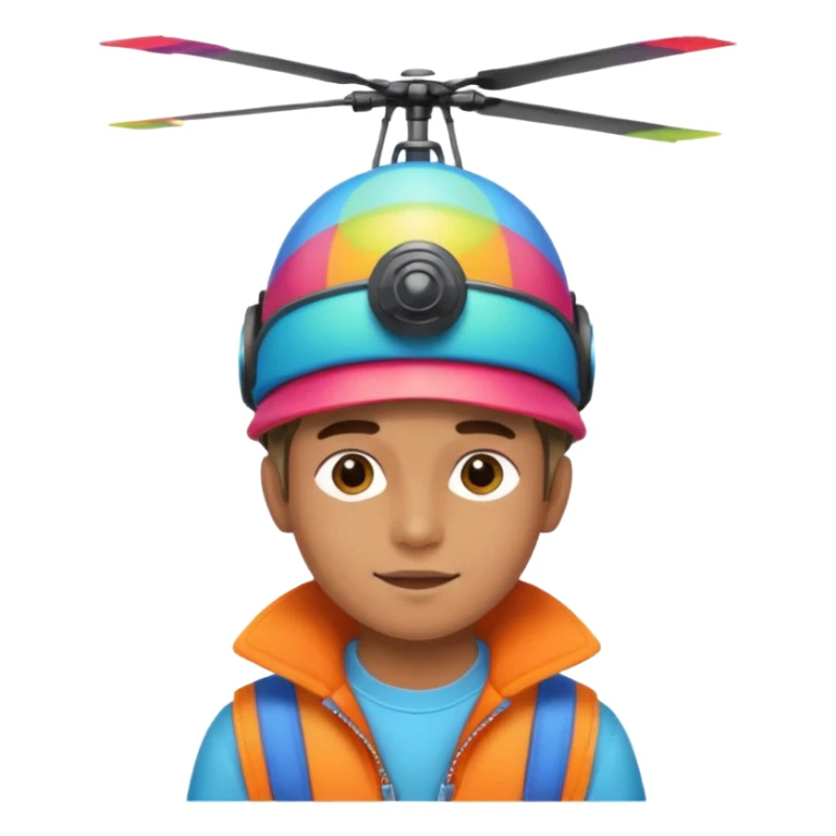 Boy wear colorful Spinning Helicopter Hat hat sticker