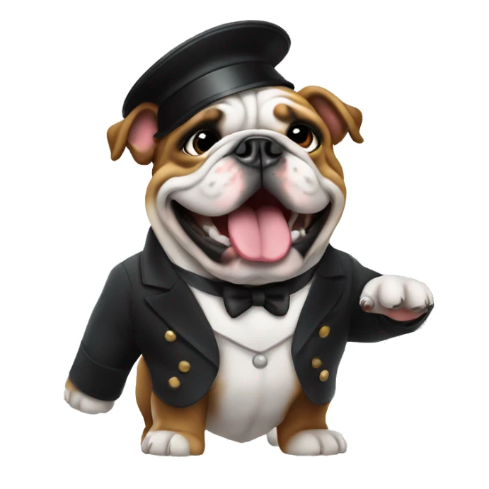 english bulldog conductor music sticker