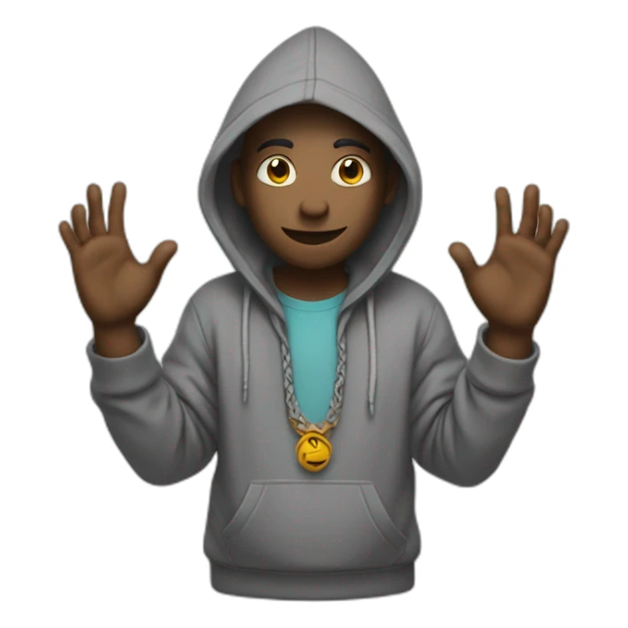 emoji Shiva with 6 hands in hoodie sticker