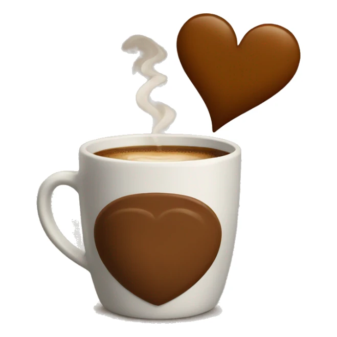 A brown heart with a cup of coffee inside  sticker