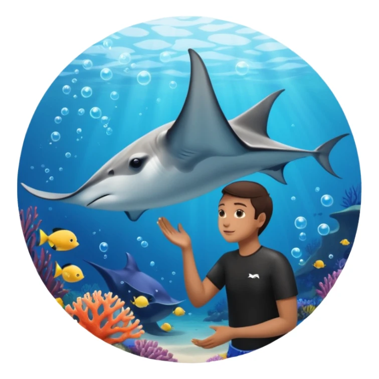 une personne qui carresse un raies menta sticker