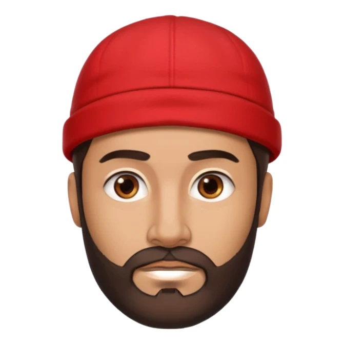 arab man with beard wearing a red cap and he handsome and with tan i want it only his face
with dark brown hair and beard sticker