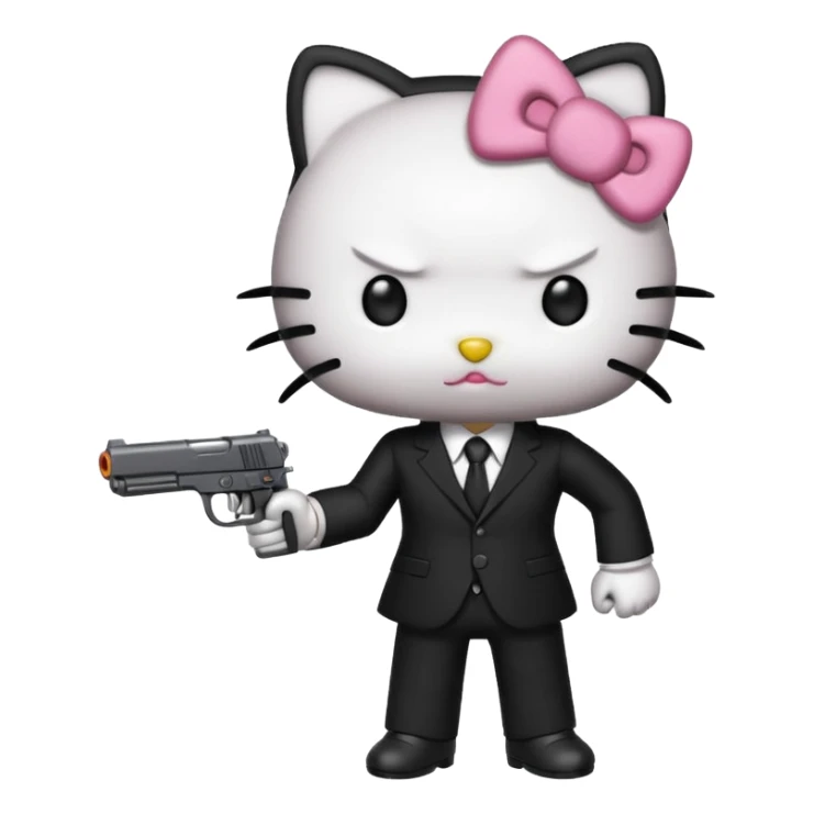 Mafia boss hello kitty who is a killer sticker