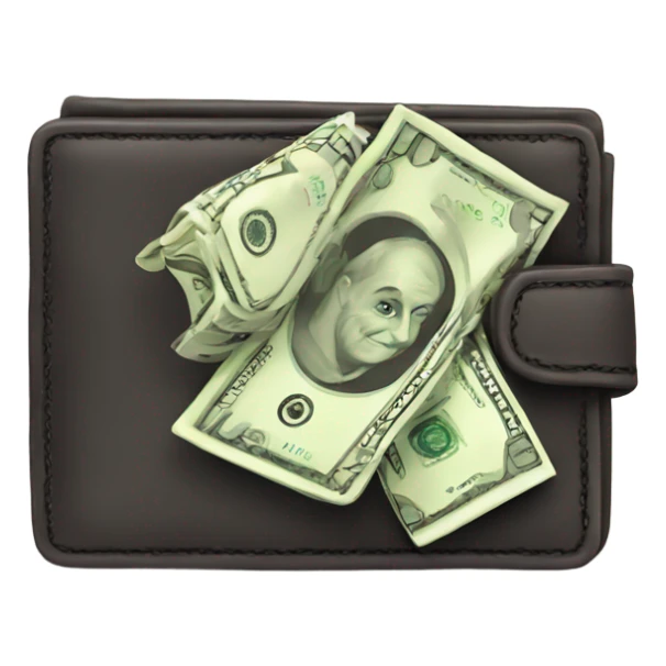 Wallet full of cash sticker