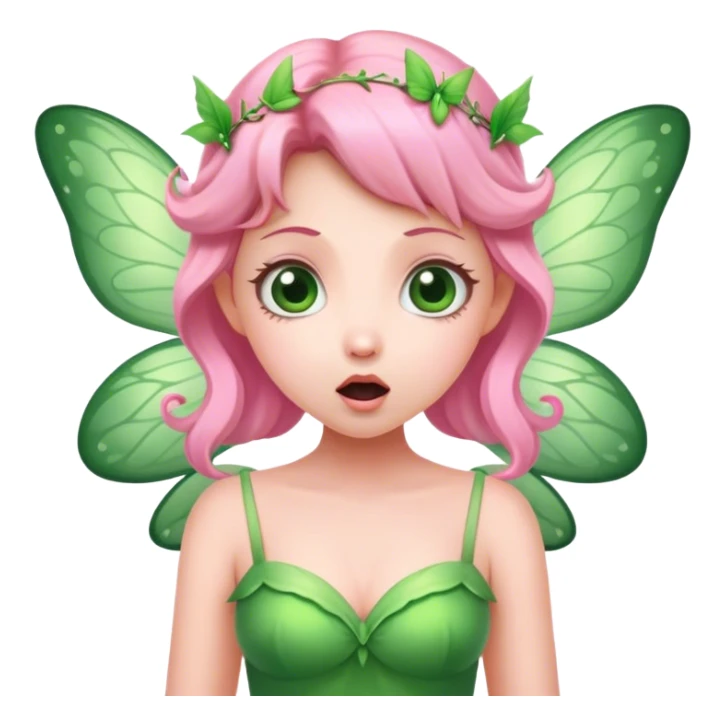 pink fairy in green dress surprise sticker