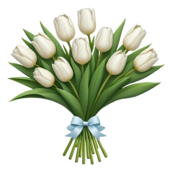 A bouquet of white tulips  sticker