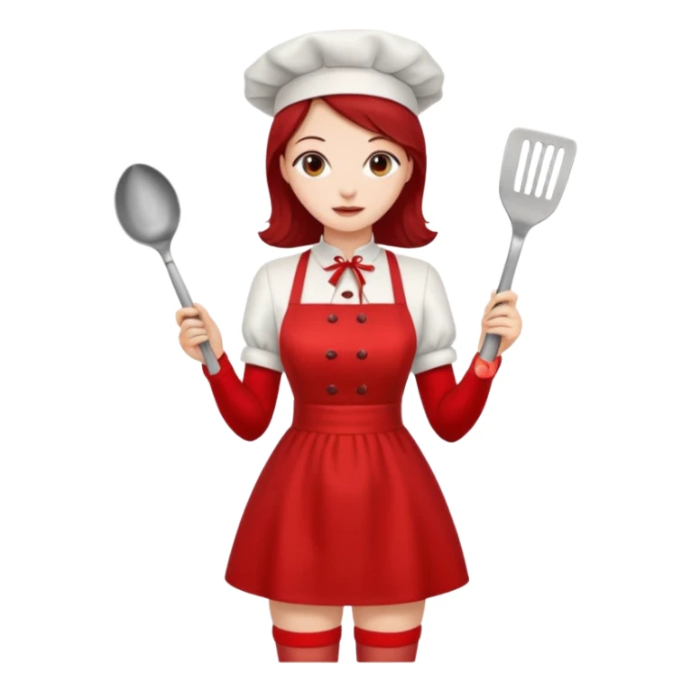 pinup girl in dress and stocking while cooking sticker