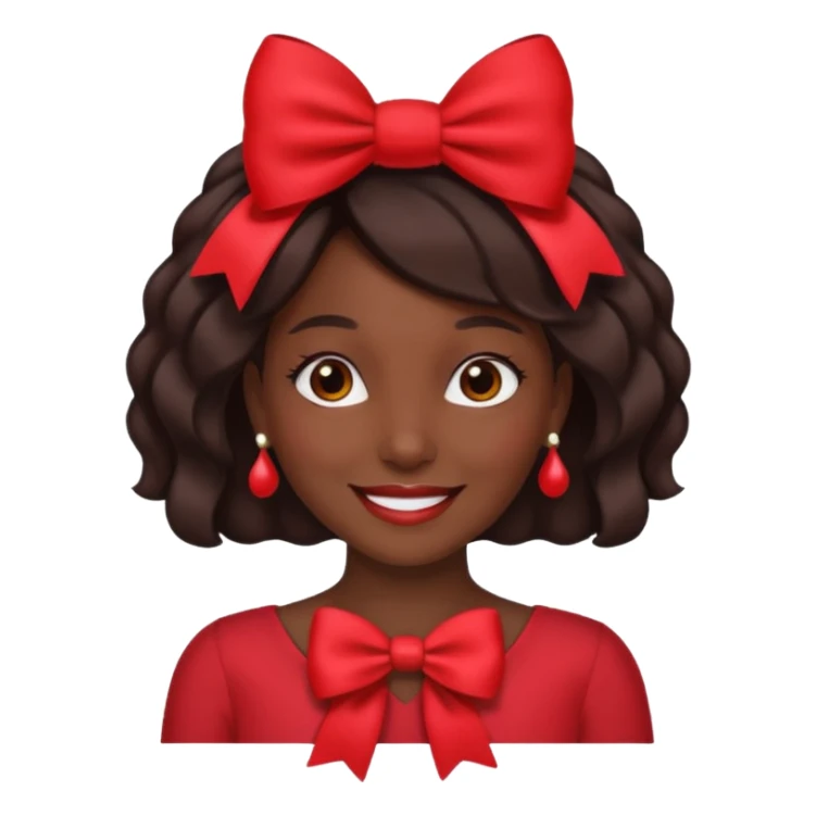 👩🏽 give me this emoji. But add a bow on the side of her head sticker
