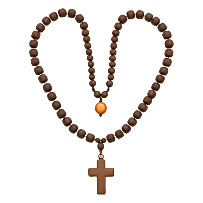 monk necklace object icon, wooden prayer beads with simple pendant, spiritual minimal design, natural wood texture, subtle sacred aura, 3D cartoon style, mobile game icon style, centered, clean background, no text, no watermark
 sticker