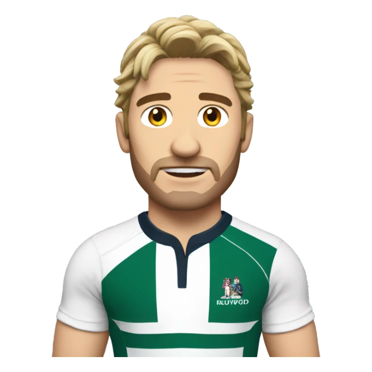 Rugby player with mullet in Eastwood rugby kit sticker