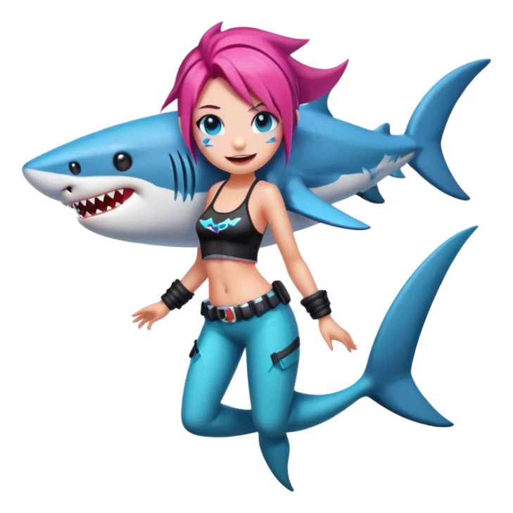 Jinx with shark outfit sticker