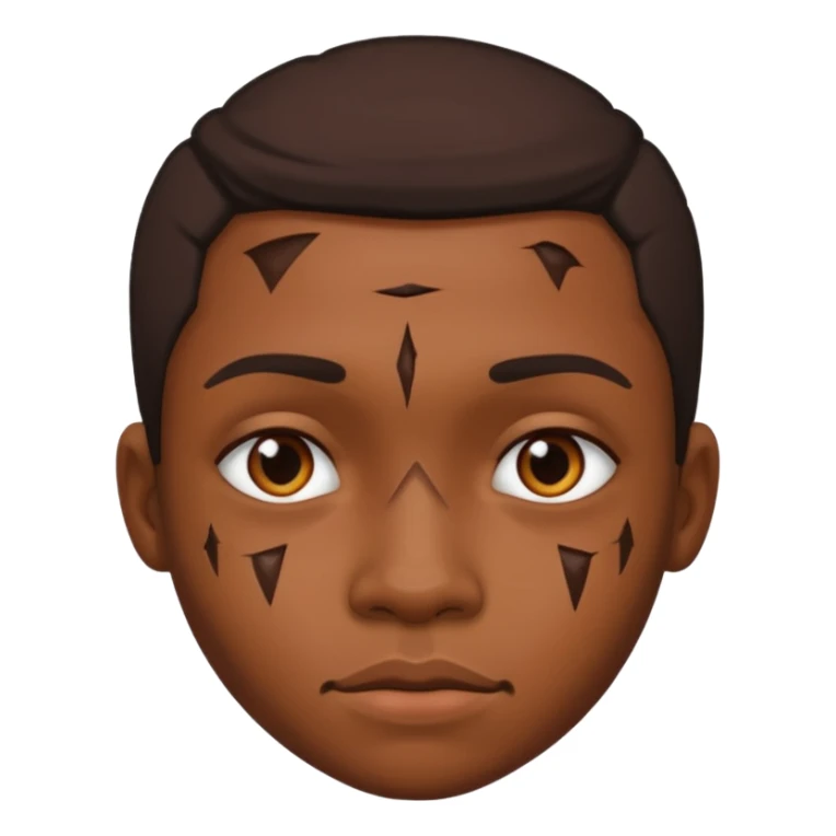 Faça um personagem negro com cicatrizes no rosto sticker