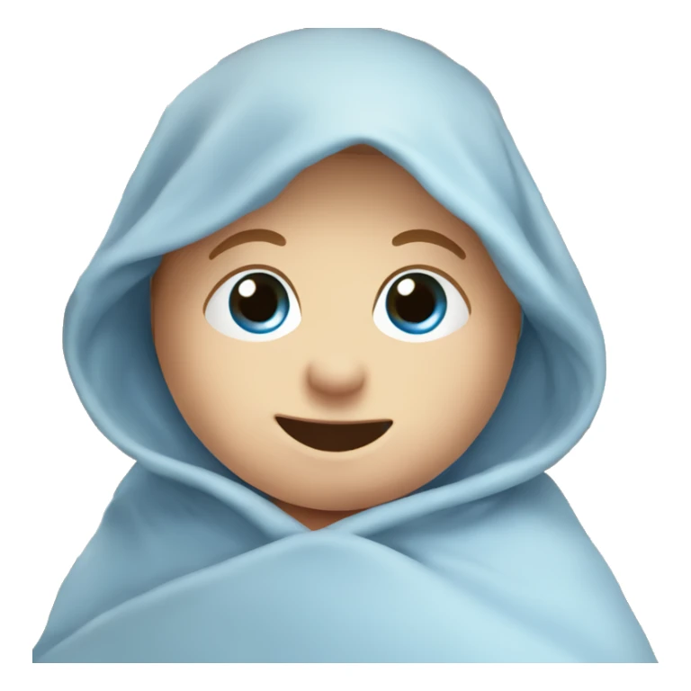 Swaddle Infant blue eyes Boy, Wooden Crib sticker