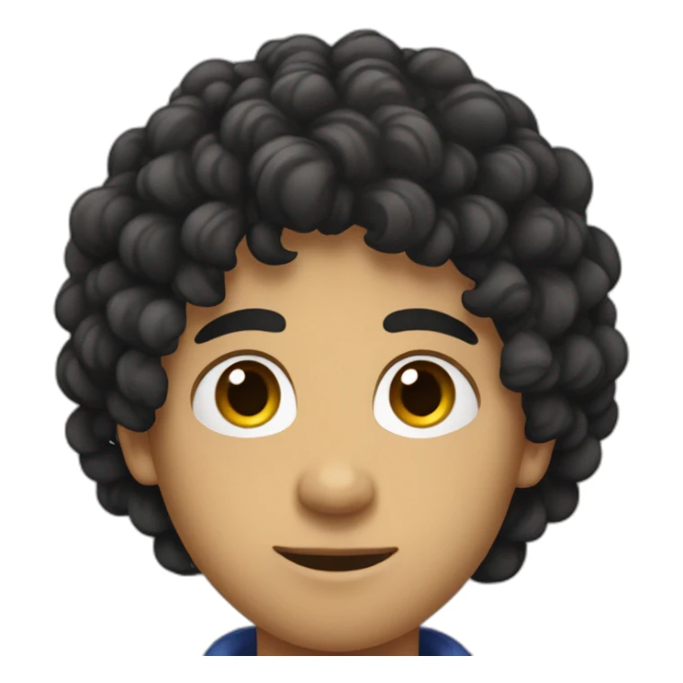 Métis man teenager with black curly hair sticker