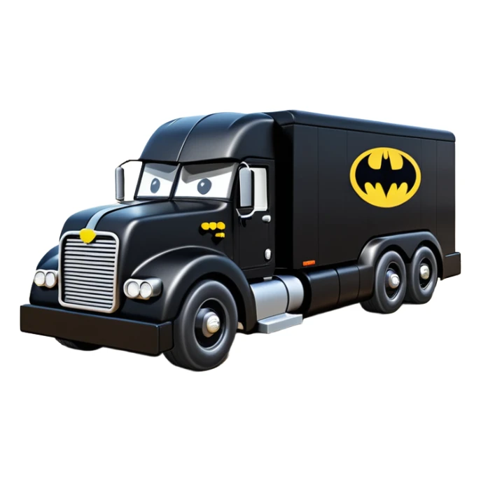 futuristic Batman’s Venomobile  loosely based on 1956 freightliner moving truck Lego (flat long straight organically-shaped mechanical roomy interior seating inside the body) stealthy town hot rod desert dirt racing rwd rail sticker
