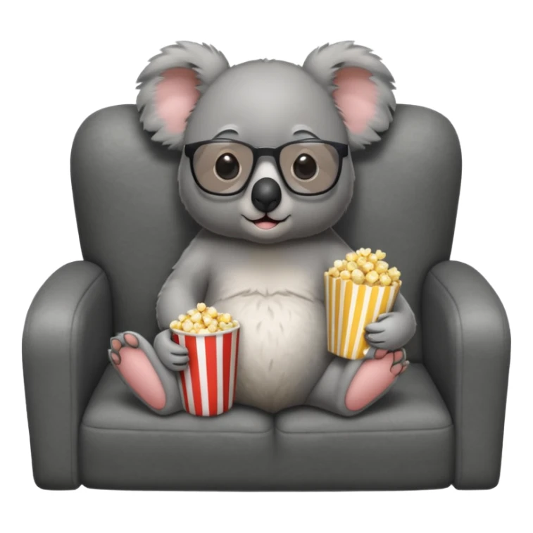 A koala with glasses watching movie sticker