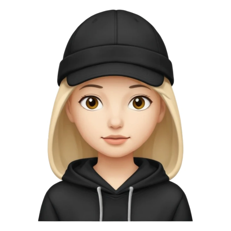 woman with black cap and hoodie sticker