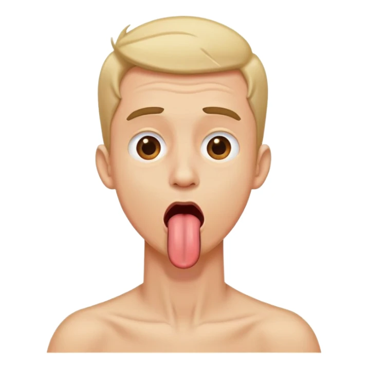 A guy holding his neck with his tongue out sticker