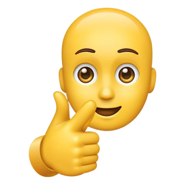 Make an emoji with a finger pointing toward the emoji head. Discord-style. sticker