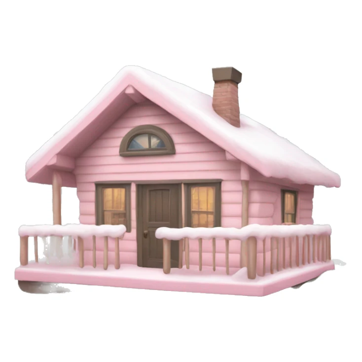 Light pink winter cabin sticker
