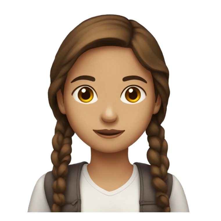 girl with brown hair read a book sticker